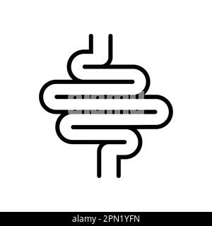 icône de vecteur de style de contour de l'intestin Illustration de Vecteur