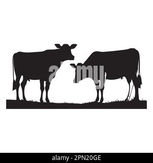 vache animal vaches silhouette vecteur Illustration de Vecteur
