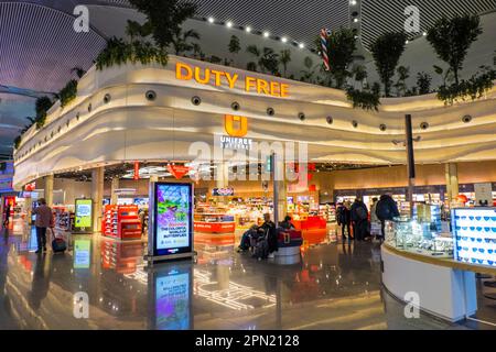 Boutiques hors taxes, İstanbul Havalimanı, aéroport d'Istanbul, Turquie Banque D'Images