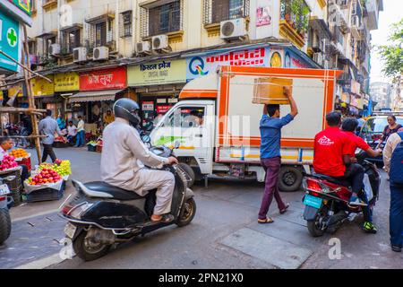 Vie de rue, Bori Bazar, fort, Mumbai, Inde Banque D'Images