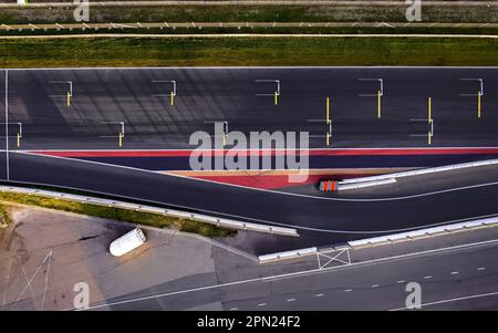 Le circuit Zandvoort est le circuit de Formule 1 des pays-Bas. Le championnat de F1 est en août chaque année. C'est un des Forma éurpoéens Banque D'Images