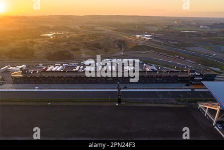 Le circuit Zandvoort est le circuit de Formule 1 des pays-Bas. Le championnat de F1 est en août chaque année. C'est un des Forma éurpoéens Banque D'Images