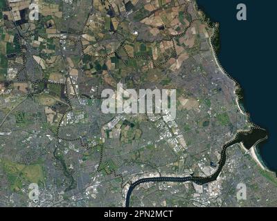 North Tyneside, comté administratif d'Angleterre - Grande-Bretagne. Carte satellite haute résolution Banque D'Images
