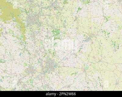 Notinghamshire, comté administratif d'Angleterre - Grande-Bretagne. Ouvrez la carte des rues Banque D'Images