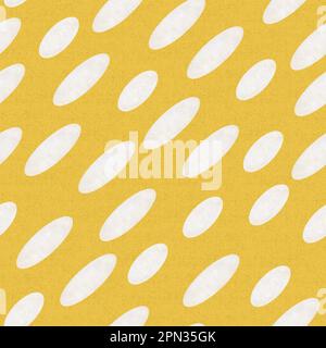 Motif riz sans couture. Ovales blancs sur fond jaune. Imprimé géométrique texturé sur toute la surface. Cellules biologiques Banque D'Images