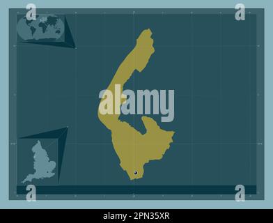 Sefton, comté administratif d'Angleterre - Grande-Bretagne. Forme de couleur unie. Cartes d'emplacement auxiliaire d'angle Banque D'Images