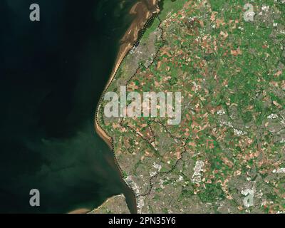 Sefton, comté administratif d'Angleterre - Grande-Bretagne. Carte satellite basse résolution Banque D'Images