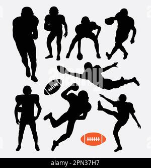 American football player silhouettes Illustration de Vecteur