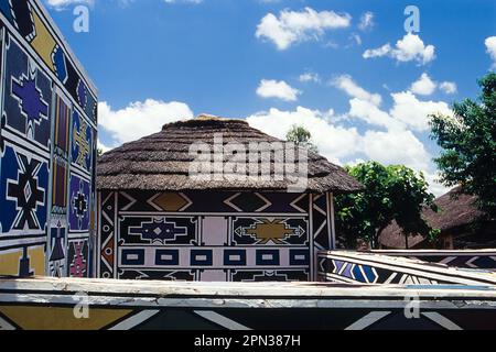 Village de Ndebele près de middleburg, gauteng, afrique du Sud Banque D'Images