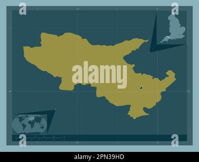 Somerset West et Taunton, district non métropolitain d'Angleterre - Grande-Bretagne. Forme de couleur unie. Cartes d'emplacement auxiliaire d'angle Banque D'Images