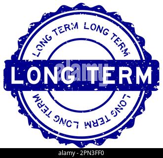 Grunge bleu mot long terme rond joint caoutchouc timbre sur fond blanc Illustration de Vecteur