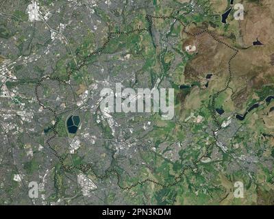 Tameside, metropolitan district of England - Great Britain. High resolution satellite map Banque D'Images