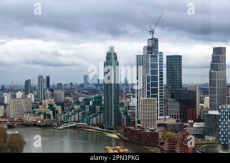 Vue panoramique sur Londres depuis le sommet de la cheminée de la station électrique de Battersea 109 Banque D'Images