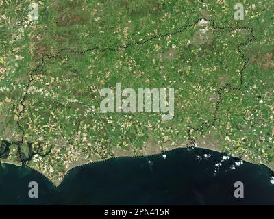 West Sussex, comté administratif d'Angleterre - Grande-Bretagne. Carte satellite basse résolution Banque D'Images