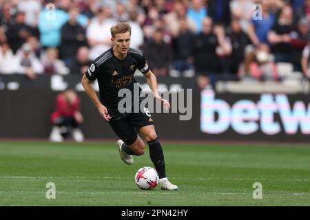 Stade de Londres, Londres, Royaume-Uni. 16th avril 2023. Premier League football, West Ham United versus Arsenal ; Martin Odegaard d'Arsenal Credit: Action plus Sports/Alay Live News Banque D'Images