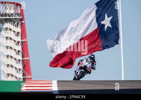 Les Amériques. 16th avril 2023. Alex Marquez (73) avec Gresini Racing MotoGP en action Warm Up au Grand Prix Red Bull des Amériques, circuit of the Americas. Austin, Texas. Mario Cantu/CSM/Alamy Live News Banque D'Images