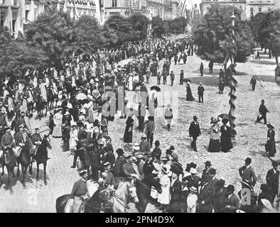 Célébrations à Cracovie en l'honneur du 500th anniversaire de la bataille de Grunwald. Photo de 1910. Banque D'Images