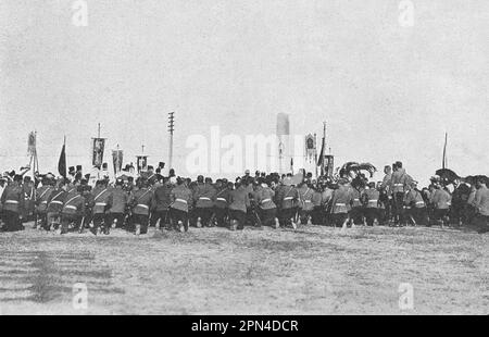 Honorer la mémoire des soldats russes qui sont tombés au combat près de Vyborg. Photo de 1910. Banque D'Images