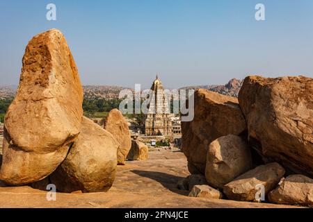 Virupaksha ou le temple de Pampapathi à Hampi, Karnataka, Inde, Asie Banque D'Images