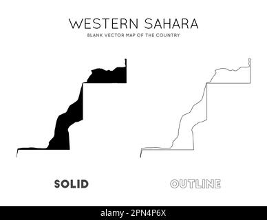 Carte du Sahara Occidental. Carte vectorielle vierge du pays. Frontières du Sahara Occidental pour votre infographie. Illustration vectorielle. Illustration de Vecteur