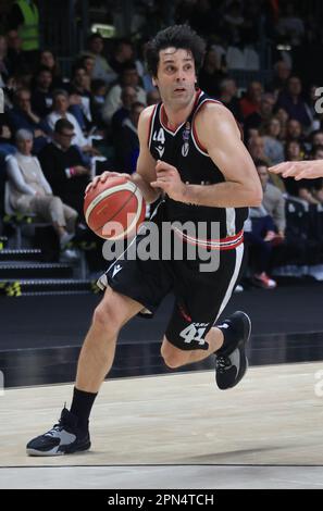 Bologne, Italie. 16th avril 2023. Milos Teodosic (Segafredo Virtus Bologna) pendant le championnat italien de basket-ball de LBA Segafredo Virtus Bologna vs. Dolomiti Energia Trento - Bologna, Italie, 16 avril 2023 à Segafredo Arena - photo: Michele Nucci crédit: Live Media Publishing Group/Alay Live News Banque D'Images