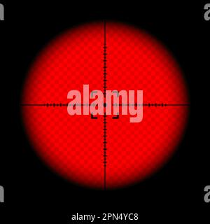 Divers tir thermique infrarouge, sniper fusil optique scope. Viseur du canon de chasse avec réticule. Visée, symbole de marque de tir. Cible militaire Illustration de Vecteur