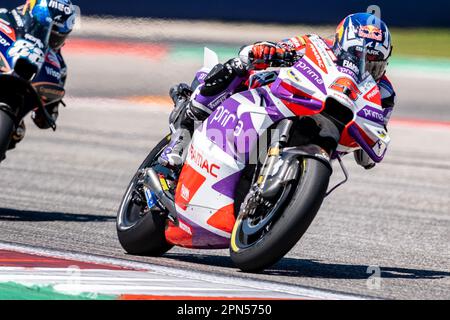 Texas, États-Unis. 16th avril 2023. Johann Zarco #5 avec Pramac Racing en action au Grand Prix Red Bull des Amériques au circuit of the Americas à Austin Texas. Robert Backman/CSM/Alamy Live News Banque D'Images