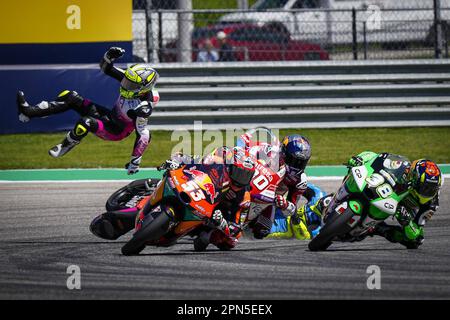 Austin, États-Unis. 16th avril 2023. Courses de MotoGP Red Bull Grand Prix de Las Americas au circuit Las Americas, Austin, Texas, 16 avril 2023 en photo: Moto3 Stefano NEPA Carreras del Gran Premio de Las Americas en el Circuito de Las Americas, Austin, Texas. 16 de Abril de 2023 POOL/ MotoGP.com/Cordon les images de presse seront à usage éditorial uniquement. Crédit obligatoire: © motogp.com crédit: CORMON PRESSE/Alay Live News Banque D'Images