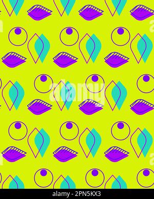 Motif sans couture en forme de cercles et de feuilles Illustration de Vecteur