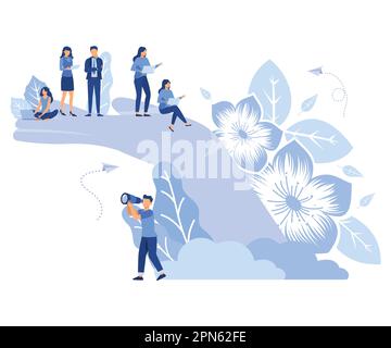 palm tient les gens, le concept de soins aux employés, le bien-être au travail ou sur le lieu de travail, le soutien à la croissance professionnelle, le vecteur plat illustration moderne Illustration de Vecteur
