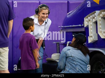 Fort Worth, Texas, États-Unis. 14th avril 2023. TCU Horned Frogs ranger pendant le semmage printanier de NCAA football au stade Amon G. carter à fort Worth, Texas. Matthew Lynch/CSM/Alamy Live News Banque D'Images