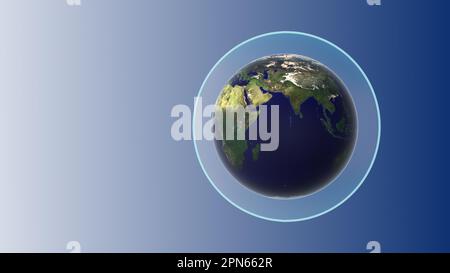 Atmosphère terrestre avec couche d'ozone Banque D'Images