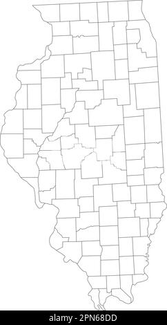 Carte des aveugles très détaillée de l'Illinois. Illustration de Vecteur