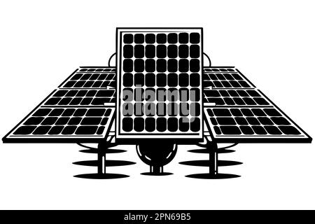 panneaux d'énergie solaire illustration vectorielle minimaliste conceptuelle Illustration de Vecteur