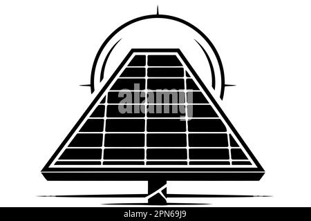 panneaux d'énergie solaire illustration vectorielle minimaliste conceptuelle Illustration de Vecteur