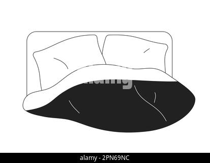 Draps et oreillers pour une bonne nuit de sommeil objet monochrome vectoriel plat Illustration de Vecteur