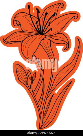 Icône de vecteur de fleur de nénuphars orange. Il s'agit d'une illustration polyvalente conçue pour diverses utilisations. Utilisable pour les autocollants, les cartes, les mugs ou les sacs. Illustration de Vecteur