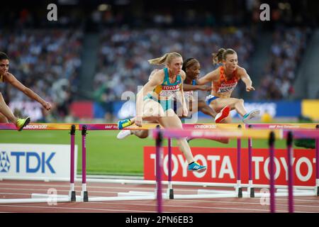 Sally Pearson participant aux Championnats du monde d'athlétisme de Londres 2017. Banque D'Images