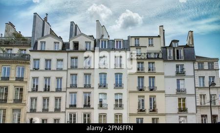 Paris, beaux bâtiments, dans le Marais, dans le centre historique Banque D'Images