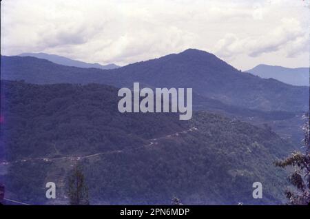 Gangtok est la capitale de l'état montagneux indien du nord de Sikkim. Établie comme lieu de pèlerinage bouddhiste en 1840s, la ville devint la capitale d'une monarchie indépendante après la fin du règne britannique, mais rejoignit l'Inde en 1975. Aujourd’hui, il reste un centre bouddhiste tibétain et une base pour les randonneurs qui organisent des permis et des transports pour des randonnées dans les chaînes de montagnes himalayenne de Sikkim. Banque D'Images