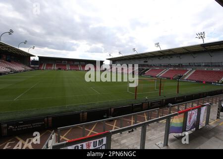 Leigh, Angleterre, le 15th avril 2023: Leigh Sports Village Womens FACUP demi-finale entre Manchester United et BrighttonHA au Leigh Sports Village Park à Leigh, Angleterre. (MHodsman / SPP) Banque D'Images