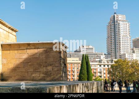 Temple de Debod au Parc de la Montaña à Madrid près de la Plaza de Espana Banque D'Images