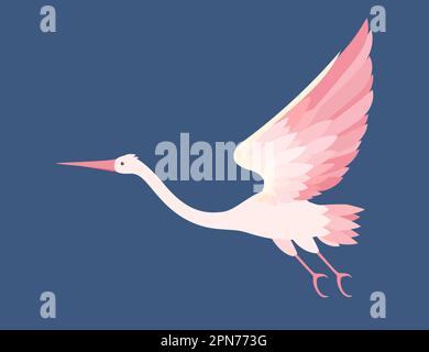 Stork volant dans le ciel Illustration de Vecteur