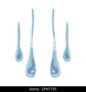 Illustration bleue représentant un écoulement ou une chute de gouttes d'eau Illustration de Vecteur