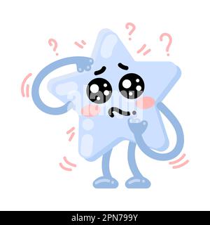 Abstrait mignon étoile caractère géométrique étant confus et de poser des questions. Illustration de Vecteur