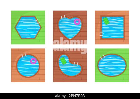 Piscine, vue sur le dessus Illustration de Vecteur