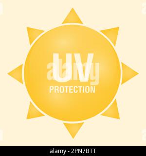 Illustration vectorielle futuriste avec protection solaire sur fond clair. Bulle de protection contre la lumière ultraviolette. Écran de protection solaire contre les UV Illustration de Vecteur