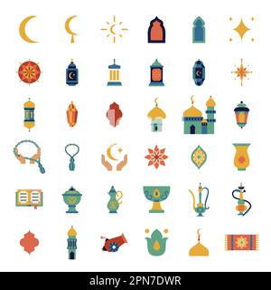 Ramadan objets plats Illustration de Vecteur