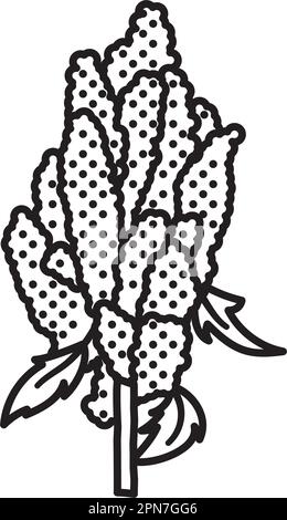 Icône de la ligne vectorielle de la plante du quinoa pour la Journée du quinoa sur 16 janvier Illustration de Vecteur
