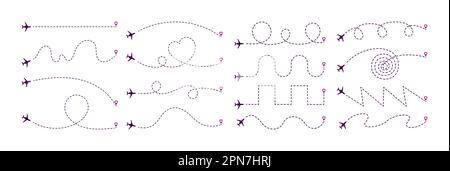 Pistes de vol de l'avion set Illustration de Vecteur